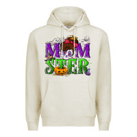 Oatmeal Heather Momster Halloween Premium Hoodie - NancyCooperArtShop