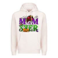 Pale Pink Momster Halloween Premium Hoodie - NancyCooperArtShop