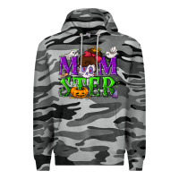 Slate Camo Momster Halloween Premium Hoodie - NancyCooperArtShop