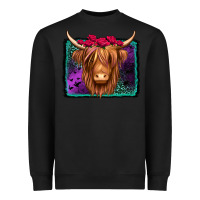 Black halloween highland cow Heavyweight Sweatshirt - Jasminsmagicworld