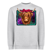 Heather Grey halloween highland cow Heavyweight Sweatshirt - Jasminsmagicworld