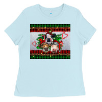 Baby Blue christmas heifers Ladies Tee - RanaPortraitStore
