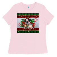 Bubblegum Pink christmas heifers Ladies Tee - RanaPortraitStore