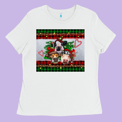 Christmas Heifers Ladies Tee Designed By Ranaportraitstore