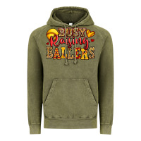 Vintage Olive busy raising ballers softball Vintage Hoodie - Jasminsmagicworld