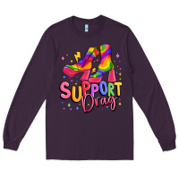 Plum support drag pride Long Sleeve Tee - MaliasSmallBusiness