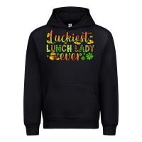 Black St. Patrick's Luckiest lunch lady ever Urban Hoodie - OliviaCreatesArt