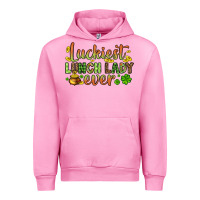 Fuchsia Pink St. Patrick's Luckiest lunch lady ever Urban Hoodie - OliviaCreatesArt
