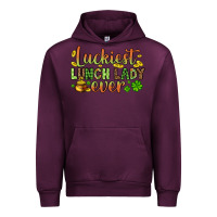 Mauve Wine St. Patrick's Luckiest lunch lady ever Urban Hoodie - OliviaCreatesArt