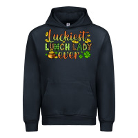 Navy St. Patrick's Luckiest lunch lady ever Urban Hoodie - OliviaCreatesArt