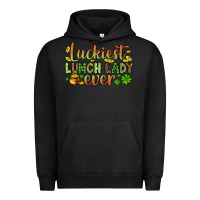 Pigment Black St. Patrick's Luckiest lunch lady ever Urban Hoodie - OliviaCreatesArt