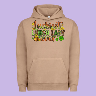 St. Patrick's Luckiest Lunch Lady Ever Urban Hoodie Designed By Oliviacreatesart
