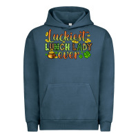 Pigment Midnight Navy St. Patrick's Luckiest lunch lady ever Urban Hoodie - OliviaCreatesArt