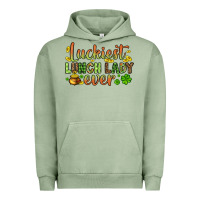 Pigment Oil Green St. Patrick's Luckiest lunch lady ever Urban Hoodie - OliviaCreatesArt