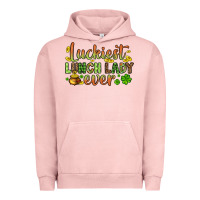Pigment Salmon St. Patrick's Luckiest lunch lady ever Urban Hoodie - OliviaCreatesArt