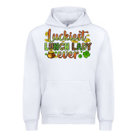 White St. Patrick's Luckiest lunch lady ever Urban Hoodie - OliviaCreatesArt