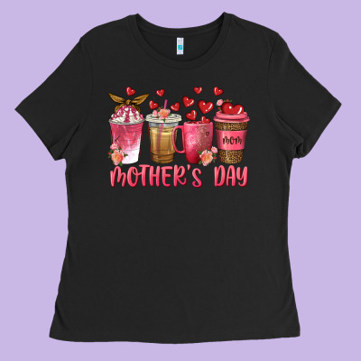 Mothers Day Coffee Cups Ladies Tee Designed By Texasbilliewilder