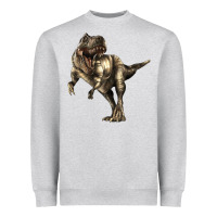 Heather Grey Tyrannosaurus T rex Heavyweight Sweatshirt - LillyAllenDesigns