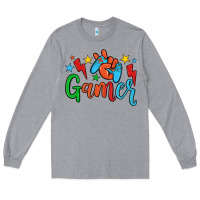 Heather Grey gamer Long Sleeve Tee - JahusDesignShop