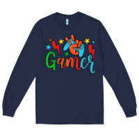 Navy gamer Long Sleeve Tee - JahusDesignShop
