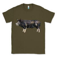 Army Green berkshire pig Classic Tee - LillyAllenDesigns