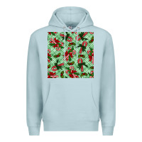 Blue Mist Christmas candy cane Premium Hoodie - NancyCooperArtShop