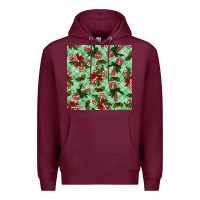 Burgundy Christmas candy cane Premium Hoodie - NancyCooperArtShop