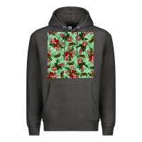 Charcoal Heather Christmas candy cane Premium Hoodie - NancyCooperArtShop