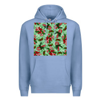 Colony Blue Christmas candy cane Premium Hoodie - NancyCooperArtShop