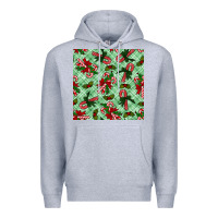 Heather Grey Christmas candy cane Premium Hoodie - NancyCooperArtShop