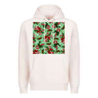 Pale Pink Christmas candy cane Premium Hoodie - NancyCooperArtShop