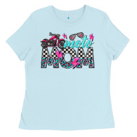Baby Blue moto mom Ladies Tee - texasbilliewilder