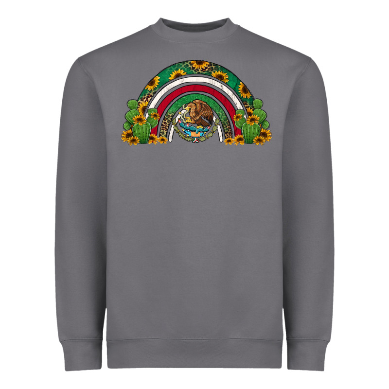 Mexican Flag Cactus And Sunflowers Rainbow Heavyweight Sweatshirt by Jasminsmagicworld | Teevron