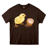 Chocolate Brown chick with egg Heavy Core Tee - RanaPortraitStore