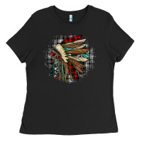 Black indian headdress Ladies Tee - JahusDesignShop