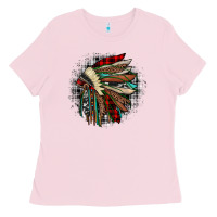 Bubblegum Pink indian headdress Ladies Tee - JahusDesignShop
