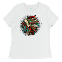 White indian headdress Ladies Tee - JahusDesignShop
