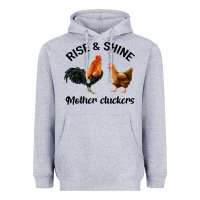 Heather Grey Rise and Shine Mother Cluckers Heavyweight Hoodie - Bettercallsaul