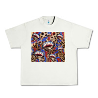 Pistachio american flag lips leopard Urban Heavy Tee - NancyCooperArtShop