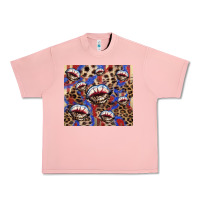 Salmon american flag lips leopard Urban Heavy Tee - NancyCooperArtShop