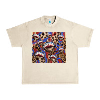 Sandshell american flag lips leopard Urban Heavy Tee - NancyCooperArtShop