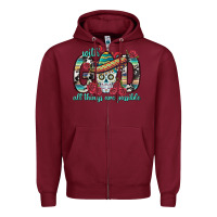 Burgundy With God All Things Are Possible With Sombrero Sku Zipper Hoodie - BundleAndBundleShop