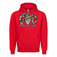 Red With God All Things Are Possible With Sombrero Sku Zipper Hoodie - BundleAndBundleShop