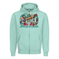 Seafoam With God All Things Are Possible With Sombrero Sku Zipper Hoodie - BundleAndBundleShop