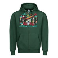 Sports Green With God All Things Are Possible With Sombrero Sku Zipper Hoodie - BundleAndBundleShop