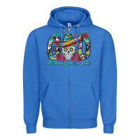 True Royal With God All Things Are Possible With Sombrero Sku Zipper Hoodie - BundleAndBundleShop