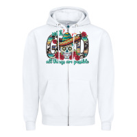 White With God All Things Are Possible With Sombrero Sku Zipper Hoodie - BundleAndBundleShop