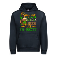 Navy Buy me green beer and tell me i'm pretty Urban Hoodie - OliviaCreatesArt