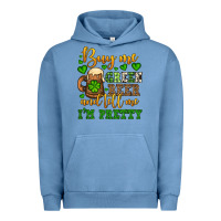 Pigment Pebble Blue Buy me green beer and tell me i'm pretty Urban Hoodie - OliviaCreatesArt