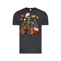 Vintage Black christmas skeleton coffee Vintage Tee - Jasminsmagicworld